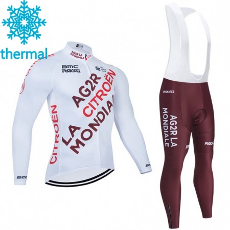 Completo Maglia ML + Pantaloncino con bretelle ML 2021 AG2R Citroen Team Winter Invernale N001